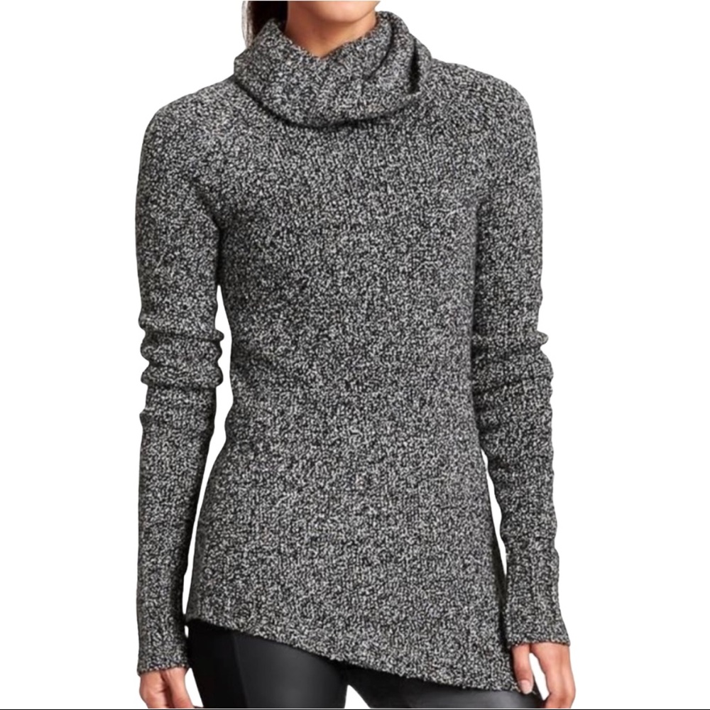 Athleta Asymmetrical Marled Brindle Sweater XS